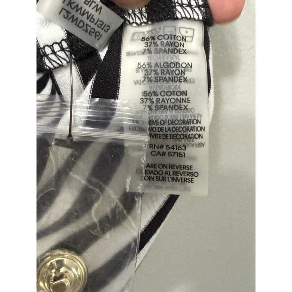 Karl Lagerfeld Paris‎ Striped Logo Tape Puff Sleeve Tshirt Dress Sz XS - Picture 11 of 11